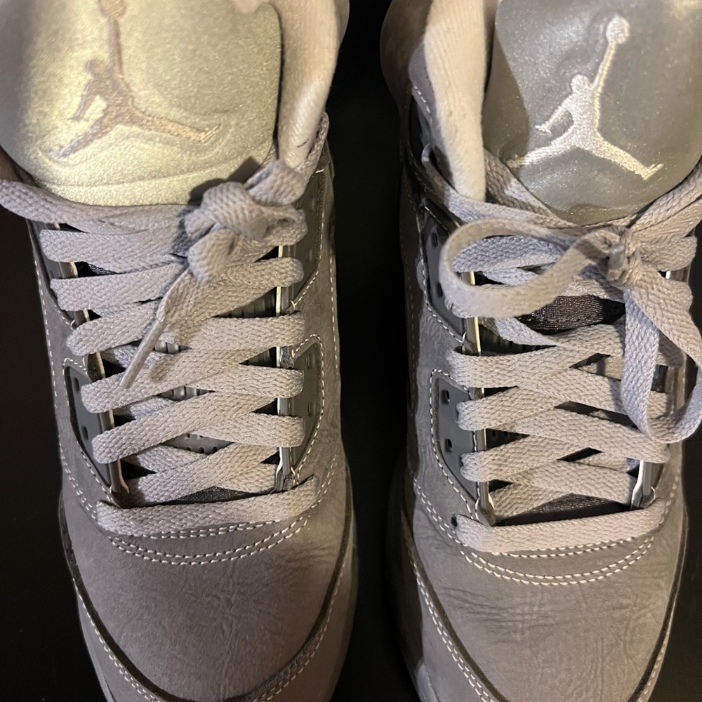 Jordan 5 Kids Wolfe Grey Retro Jumpman Sneakers